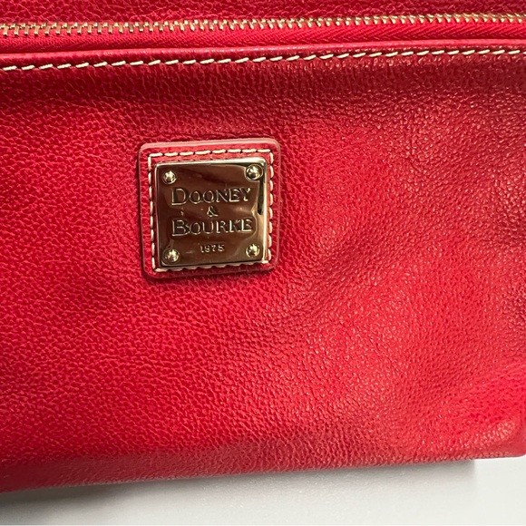 Dooney & Bourke Red Pebble Leather Letter Carrier Bag - Picture 5 of 16